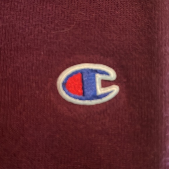 Vtg 80s CHAMPION REVERSE WEAVE Size XS  Red Wine Ribbed Collar Sleeve Logo NEW - Picture 7 of 16